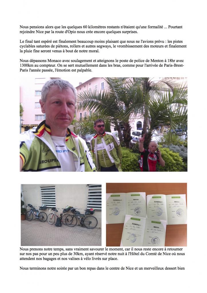 Compte rendu diagonale Dunkerque-Menton